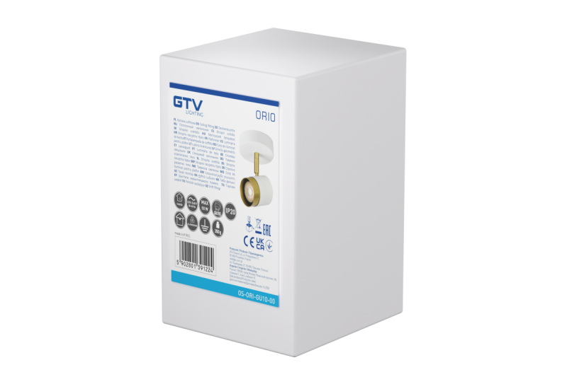 Decor Plafondarmatuur ORIO aluminium 11.6x5.6x11.5 IP20 1*Gu10 max. 50W rond wit. 1208963968