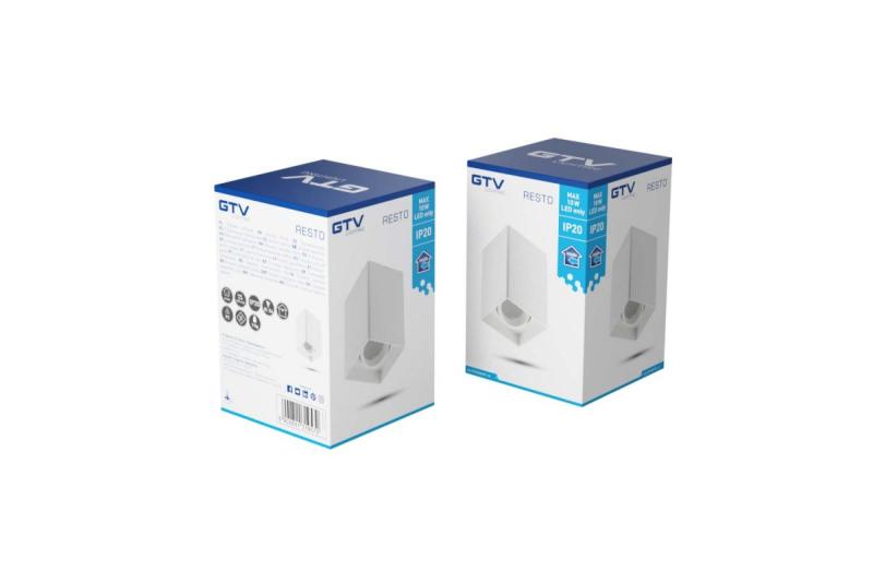 Decor Plafondlamp armatuur RESTO PC 80x80x125mm IP20 max 20W vierkant wit. 1208963988