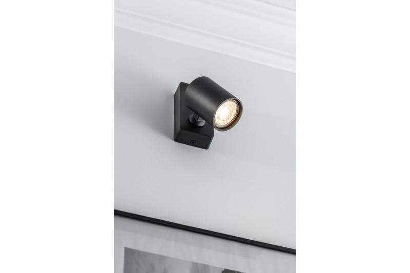Decor Wandarmatuur SANTO aluminium IP20 max. 20W enkelvoudig rond zwart. 1208963993