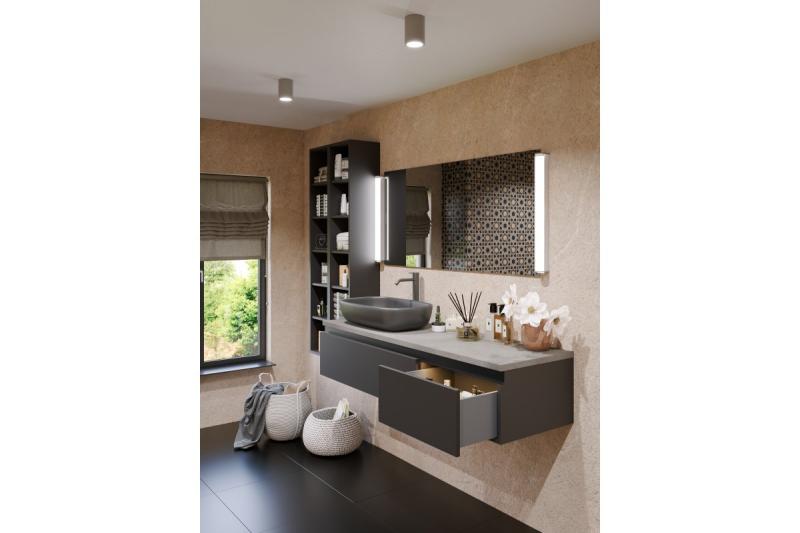 Decor SENSA AQUA plafondlamp alum 85x115 IP54 max 50W cirkelvormig grijs. 1208964008