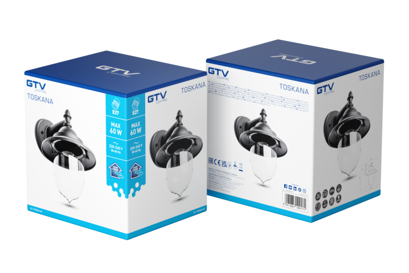 Decor Tuinverlichting TOSKANA-AD E27 MAX.60W IP54 AC220-240V 50-60Hz matzwart 1208964026