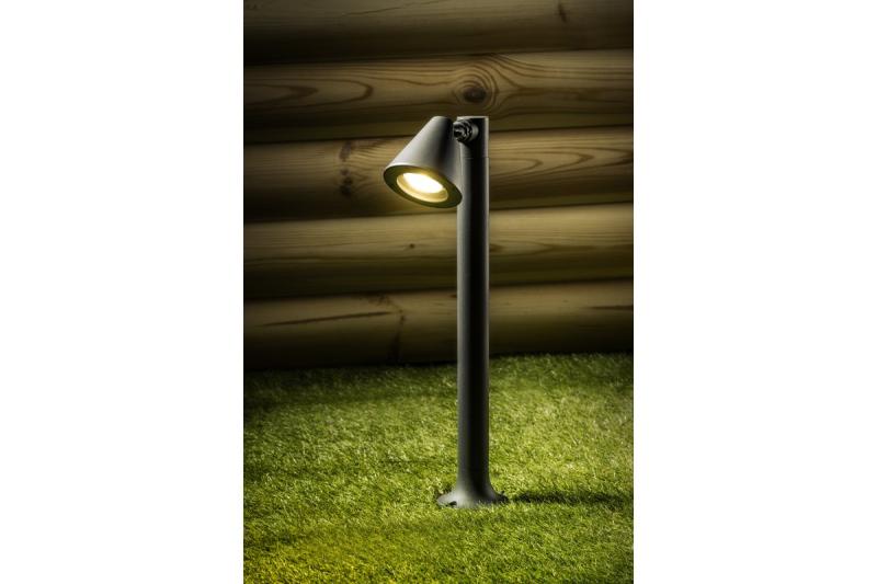 Decor Tuinarmatuur LUSTINO-P 50 GU10 MAX.20W IP44 AC220-240V 50-60Hz montagepaal grafiet. 1208964033