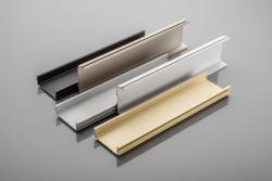 Aluminum profile, handleless system VELLO with LED function, C, inox, length 3 m 1208964209