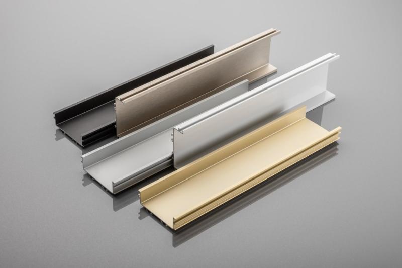 Aluminum profile, handleless system VELLO with LED function, C, black, length 3 m 1208964211