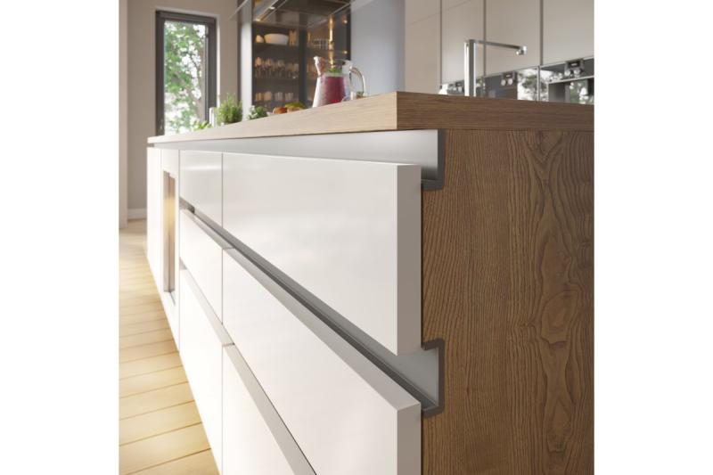 Aluminum profile, handleless system VELLO with LED function, C, silver, length 4.10 m 1208964212