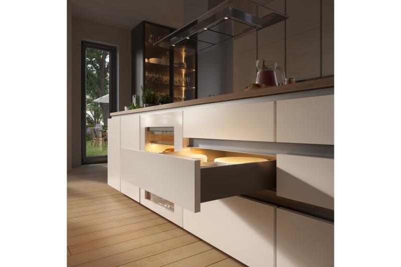 Aluminium profile VELLO handleless system with LED function, C, gold, length 4.1 m 1208964216