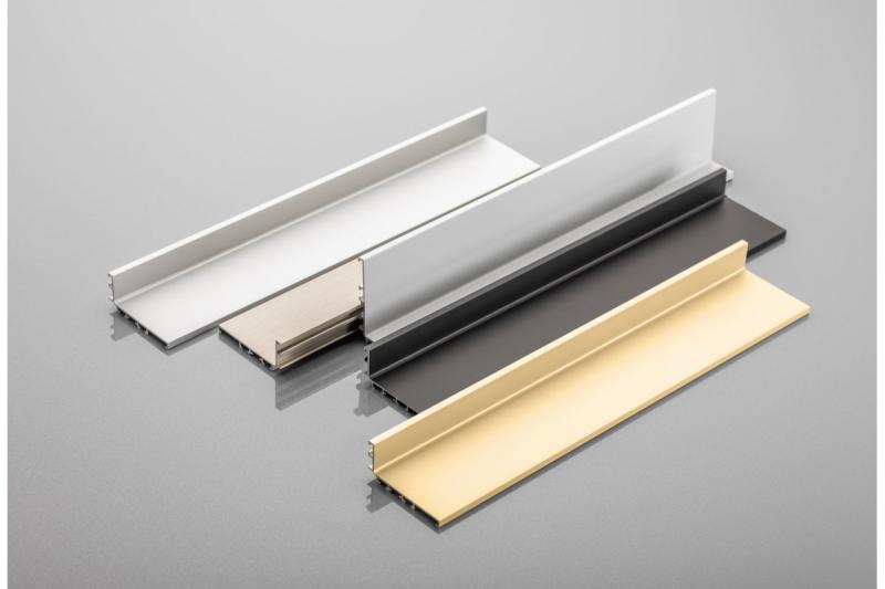 Aluminum profile, handleless system VELLO with LED function, L, silver, length 3 m 1208964217