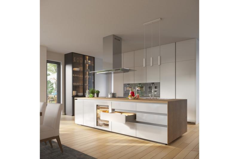 Aluminum profile, handleless system VELLO with LED function, L, white, length 4.10 m 1208964223