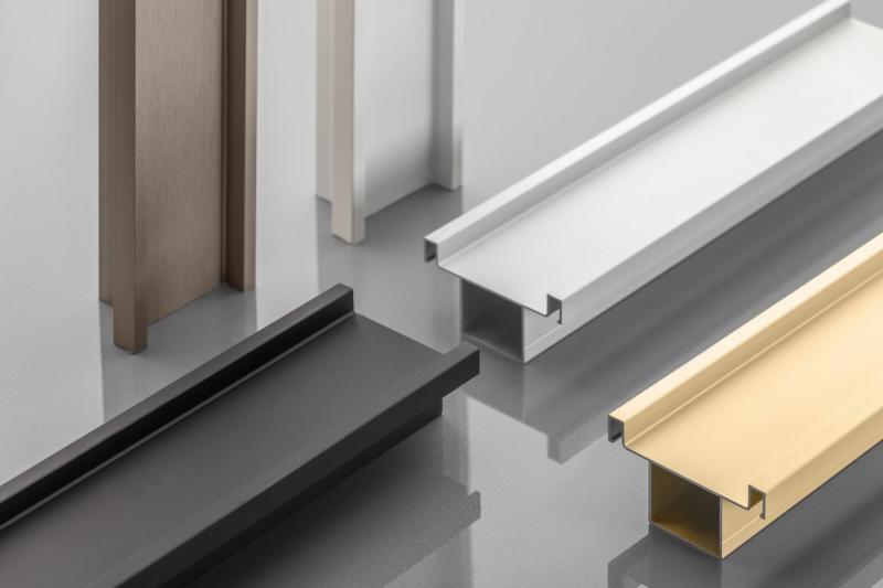 Aluminum profile, handleless system VELLO, T two-sided, inox, length 3 m 1208964227