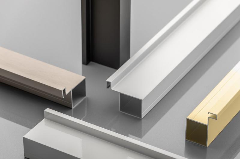 Aluminum profile, handleless system VELLO, T one-sided, inox, length 3 m 1208964231