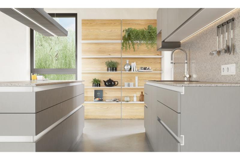 GTV VELLO profile, handleless system, retain, L=3000 mm, 16 mm, Al, white 1208964235