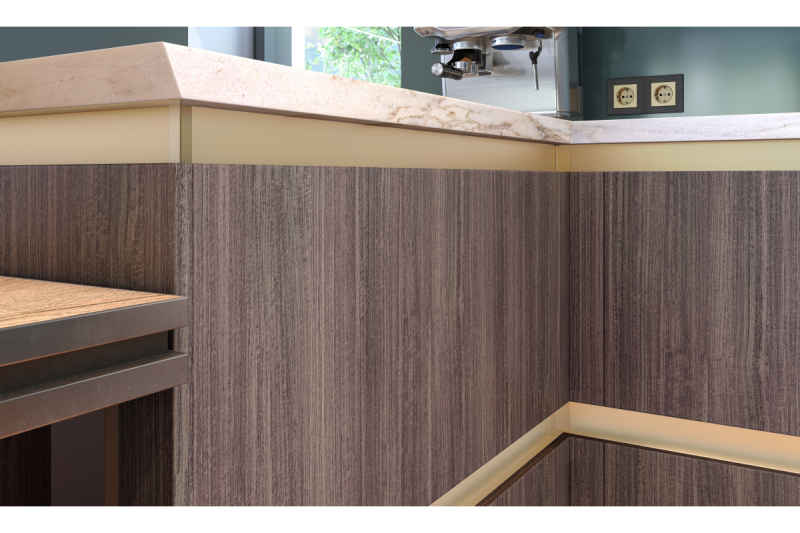 GTV VELLO profile, handleless system, wreath, L=3000 mm, 16 mm, Al, gold 1208964237