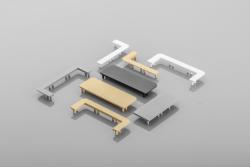End cap for L profile, incomplete, VELLO handleless system with LED function, gray right (10 pcs / pack) 1208964303