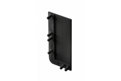 End cap for L profile - full, VELLO handle-free system with LED function, black right (10 pcs / pack) 1208964327