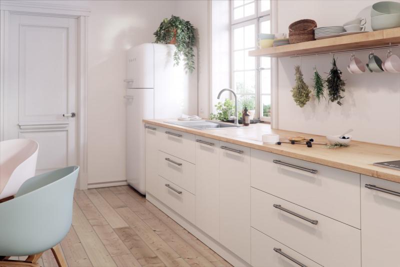 Steel handle TRIEST C=96mm brushed steel - zamak feet 1208965374