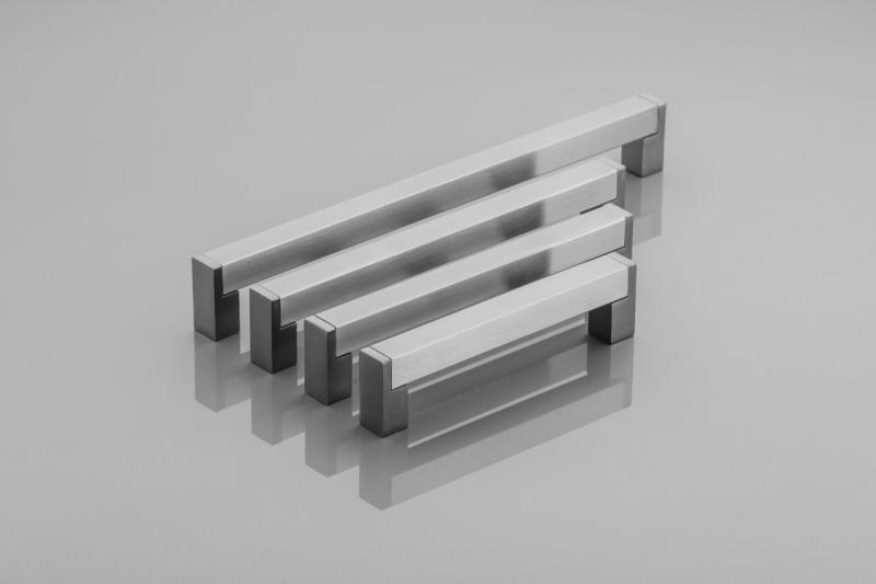 Zamak handle 334 C=256mm brushed steel 1208965759