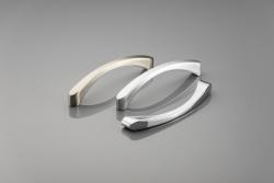 Zamak handle Shape art CLEO C=128mm brushed steel 1208965968