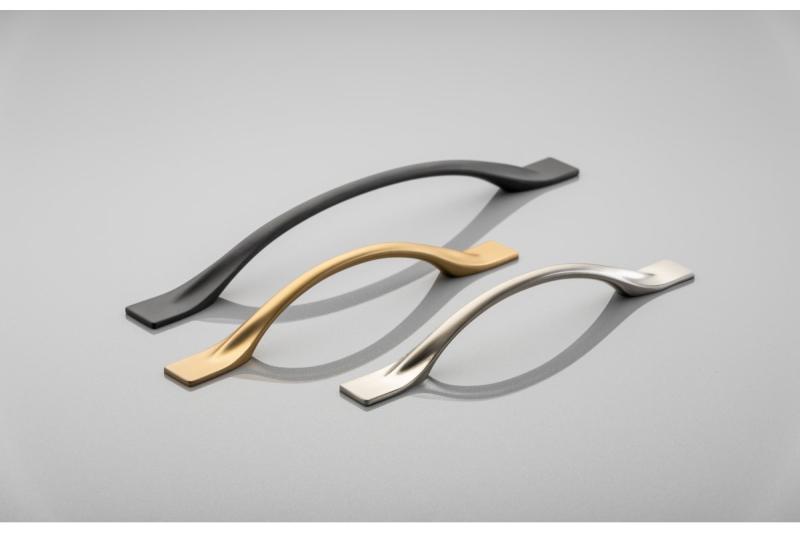 Zamak handle FLOW C = 128 mm champagne 1208966036