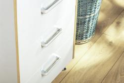 Zamak handle MONA C=128 mm chrome/white 1208966128