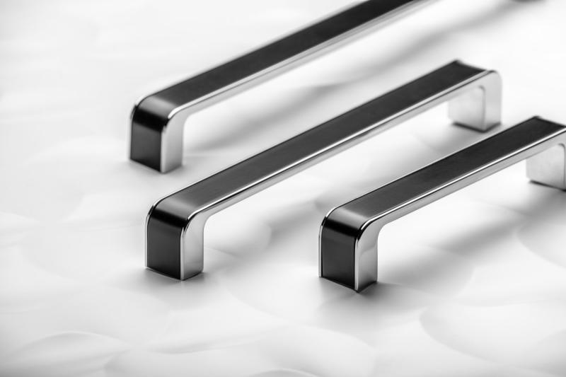 Zamak handle MONA C=256 mm chrome/black 1208966133