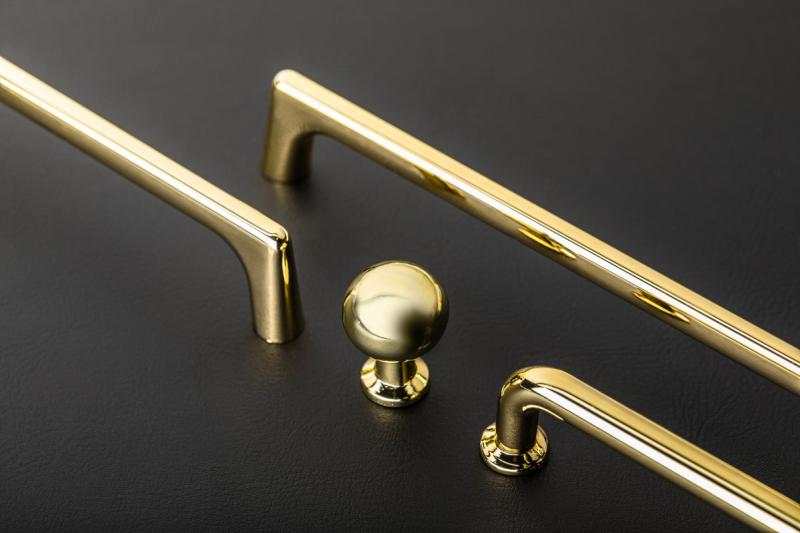 Zamak handle NORD C = 128 mm shiny gold 1208966144