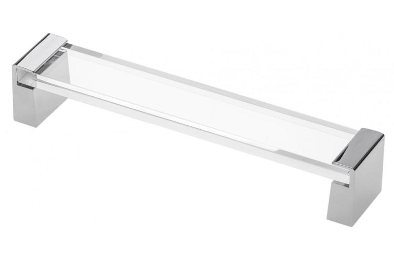 Zamak handle OLIVA C=160mm chrome feet + transparent acrylic 1208966156
