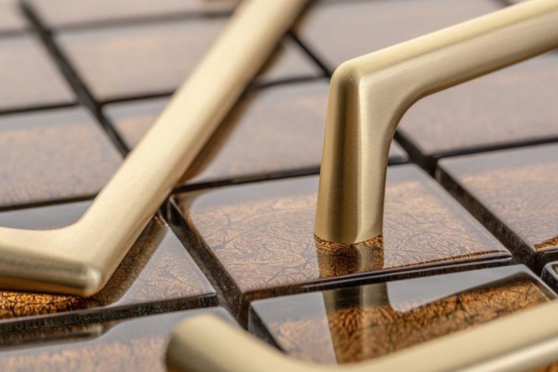 OCTAVIO zamak handle, C=128 mm, gold, brushed 1208966162