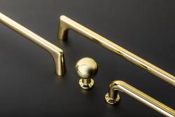 Zamak handle OCTAVIO C = 192 mm shiny gold 1208966170