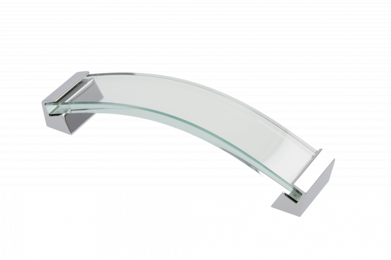 Zamak handle ROSES C=160mm transparent glass + chrome feet 1208966188