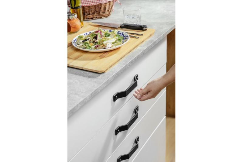 Zamak handle STEP C = 160 mm black matt 1208966205