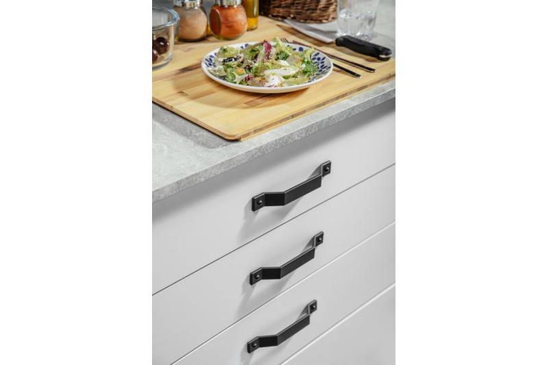 Zamak handle STEP C = 160 mm black matt 1208966205