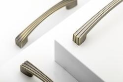 Zamak handle VASTO C=128mm antique brushed brass 1208966227