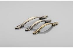 Zamak handle WERONA C=128 mm black chrome plus gold 1208966255