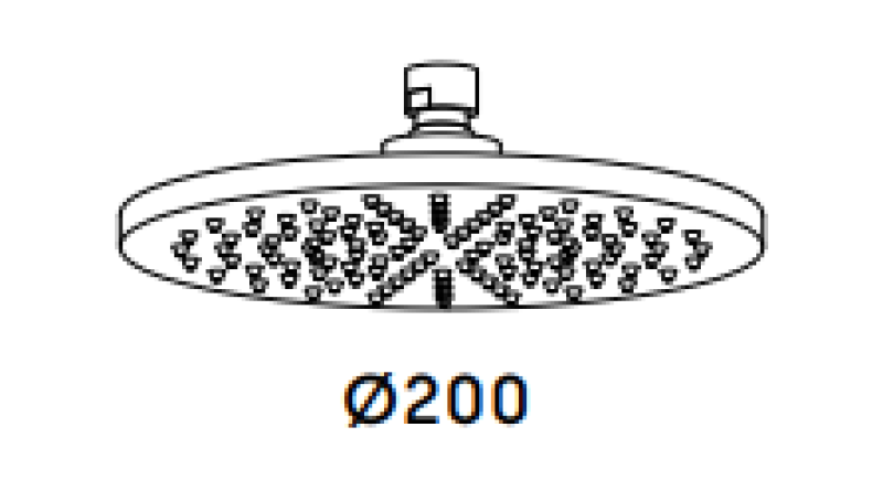 Waterevolution Flow hoofddouche 200mm PVD Light Gold T1643WGE