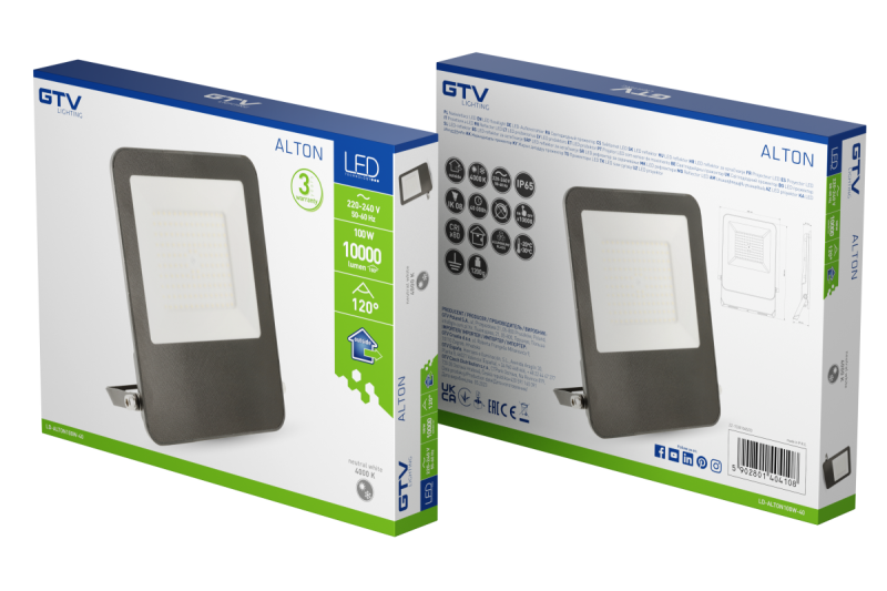 ALTON floodlight, LED, 100W, 10000lm, 4000K, AC220-240V, IP65 1208966955