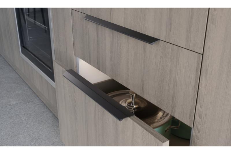 Furniture handle GTV TREX CROSS, C=320 mm, L= 350 mm, Al, black matt 1208967003