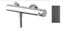 Waterevolution Flow douchethermostaat met douchegarnituur rond PVD gun Metal T140TNRGME