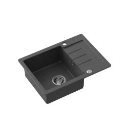 Quadri Kendal antraciet graniet spoelbak met afdruipgedeelte 60x44cm omkeerbaar 1208967400