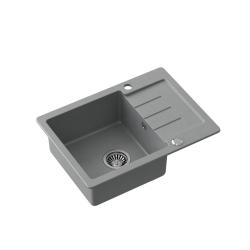 Quadri Kendal grijs graniet spoelbak met afdruipgedeelte 60x44cm omkeerbaar 1208967401
