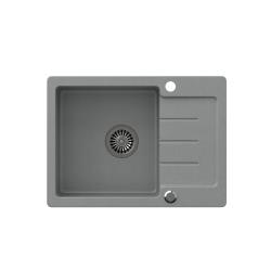 Quadri Kendal grijs graniet spoelbak met afdruipgedeelte 60x44cm omkeerbaar 1208967401