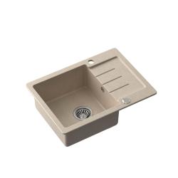 Quadri Kendal beige zand graniet spoelbak met afdruipgedeelte 60x44cm omkeerbaar 1208967402