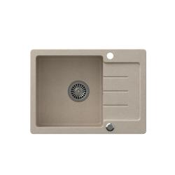 Quadri Kendal beige zand graniet spoelbak met afdruipgedeelte 60x44cm omkeerbaar 1208967402