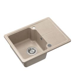 Quadri Kendal beige zand graniet spoelbak 58x44cm met afdruipgedeelte 1208967405