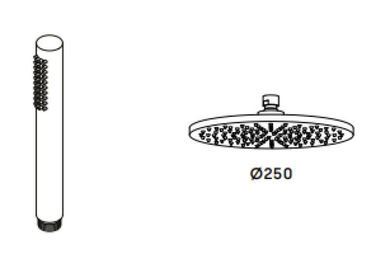 Waterevolution Flow douchecombinatie met regendouche mat wit 250mm T141N25BR