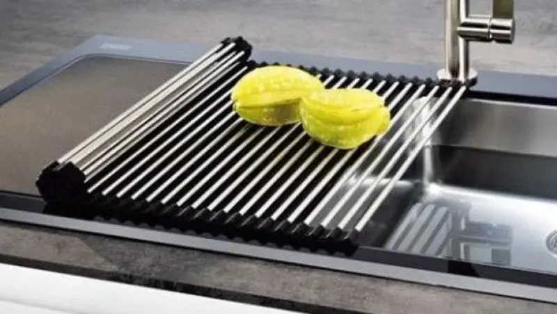 Quadri rvs Rolmat over en voor in de spoelbak 38x32 cm 1208967507