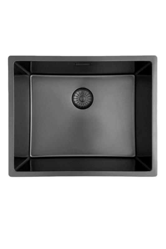 Pure.Sink Prestige spoelbak 50x40 cm PVD Gun Metal 10mm radius onderbouw,vlakbouw,opbouw PPG5040-61