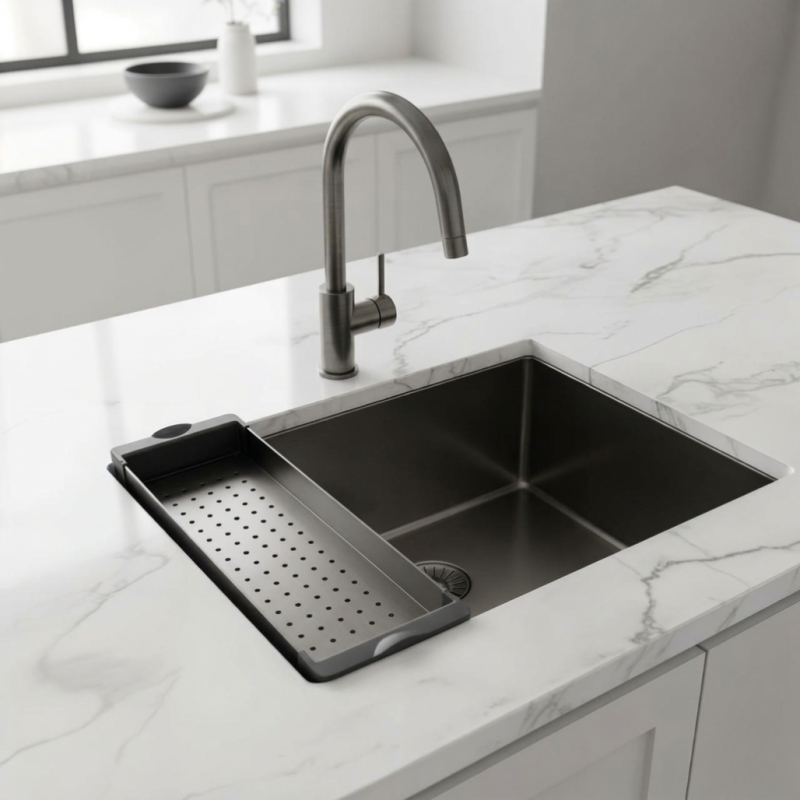 Pure.Sink Prestige inzetbak voor spoelbak Gun Metal PPGCL40-61