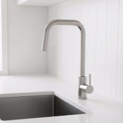 Pure.Sink Elite Steel Crystal-S keukenkraan RVS met uittrekbare uitloop PS8050-02