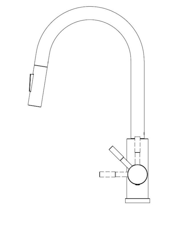 Pure.Sink Elite Steel Stream-S keukenkraan Matzwart met uittrekbare uitloop PS8045-10