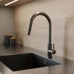 Pure.Sink Elite Steel Stream-S keukenkraan PVD Gun metal met uittrekbare uitloop PS8045-61